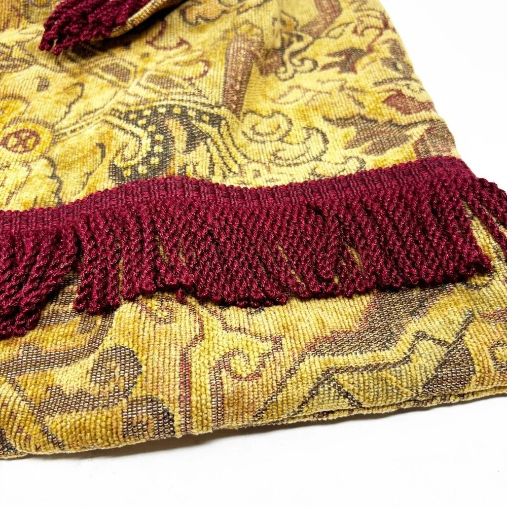 Handmade Bohemian Tapestry Shoulder Bag Red Fringe Tassel Boho Festival - Picture 3 of 11